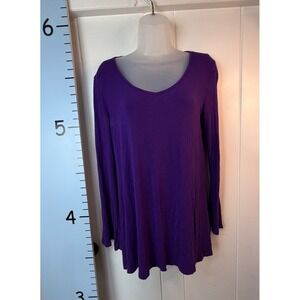 Made‎ By Johnny Purple Pullover Knit Sweater Bell Sleeves Womens Large